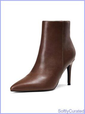 Pointed Toe Ankle Boots Side Zipper Stiletto Heel Womens